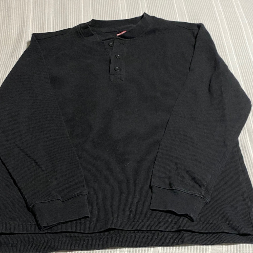 Classic Black Henley Sweatshirt